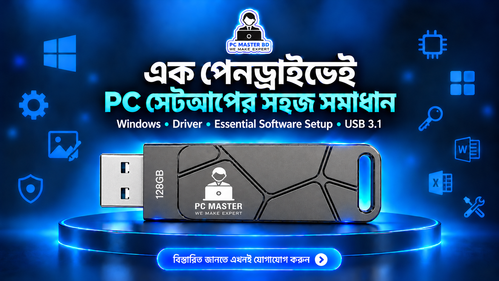 PC Master 128GB USB-A 3.1 Device ও software ecosystem